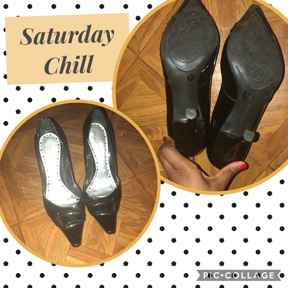BCBGirls Pointed Belted Toe kitty heels